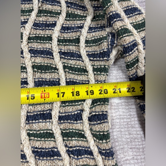 VTG Northern Isles Mens Hand Knit 3D Fisherman Sweater Size L 80S Grandpacore - Picture 5 of 11